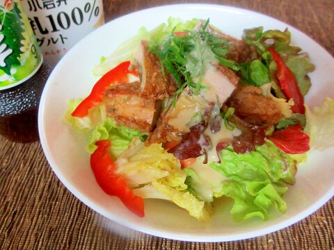 リケン×小岩井★から揚げサラダ丼